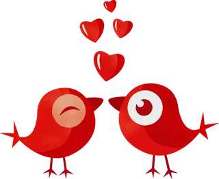小鸟爱心卡通