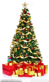 3D圣诞树-礼物和圣诞树下的礼品盒