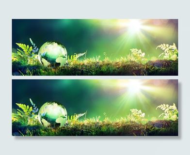 唯美绿色环保宣传海报