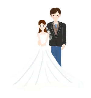 婚纱卡通人物婚礼白纱结婚婚纱摄影手绘