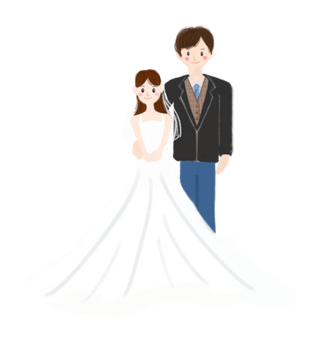 婚纱卡通人物婚礼白纱结婚婚纱摄影手绘