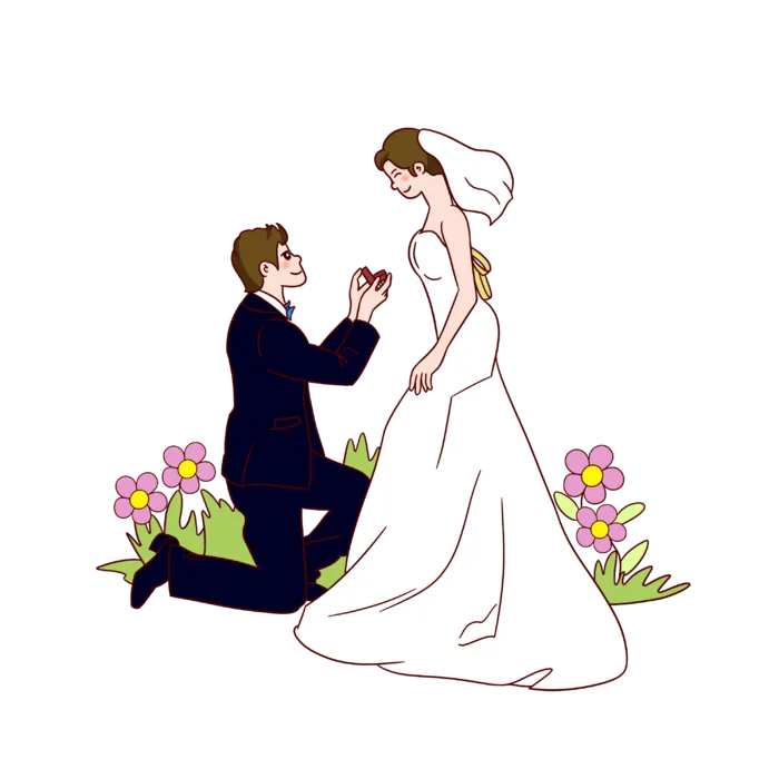 婚纱卡通人物婚礼白纱结婚婚纱摄影手绘