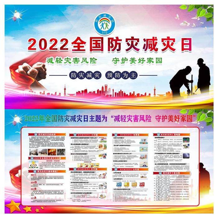 防灾减灾日psd模版下载