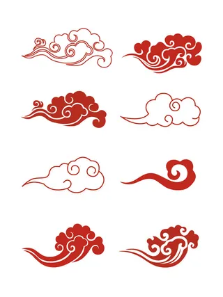 中国风古典式线条祥云纹底纹图案纹理装饰背景素材AI素材