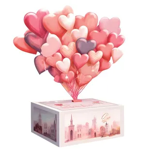 情人节520爱心礼物礼盒浪漫免抠