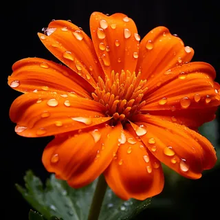 橘色雏菊细节特写摄影图