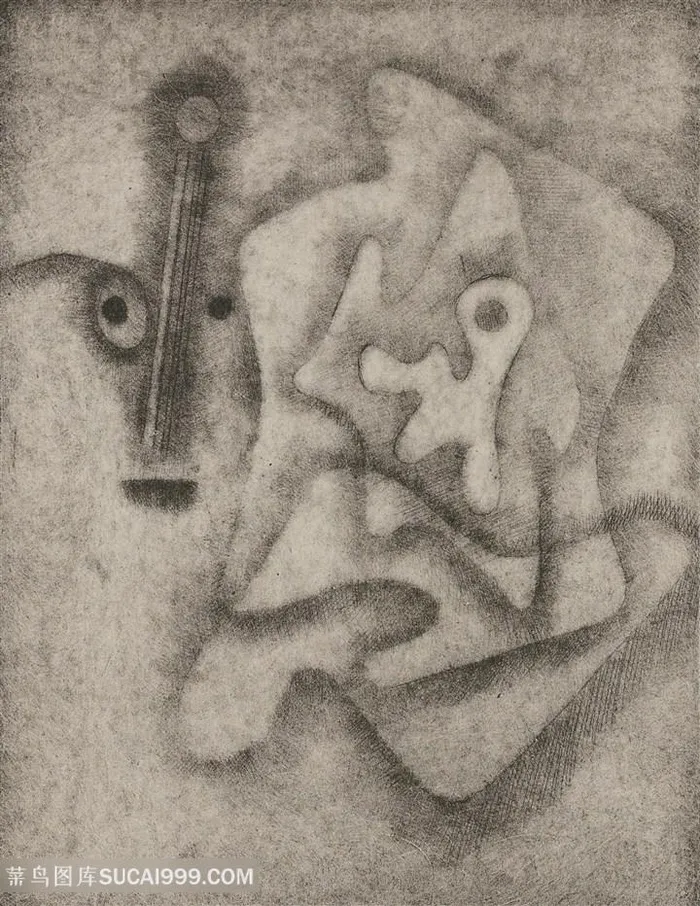 保罗克利手绘抽象时尚形状装饰画