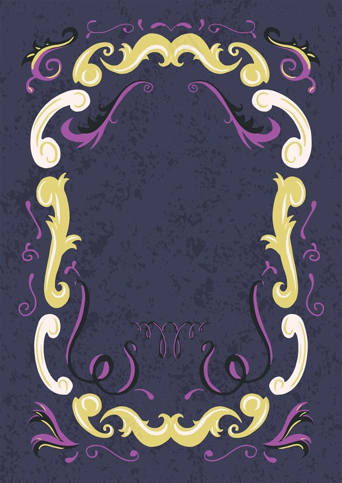 多色藤蔓规则边框素材