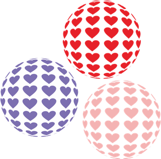 爱心球球免抠透视元素图形