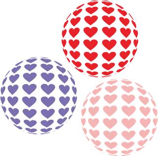 爱心球球免抠透视元素图形