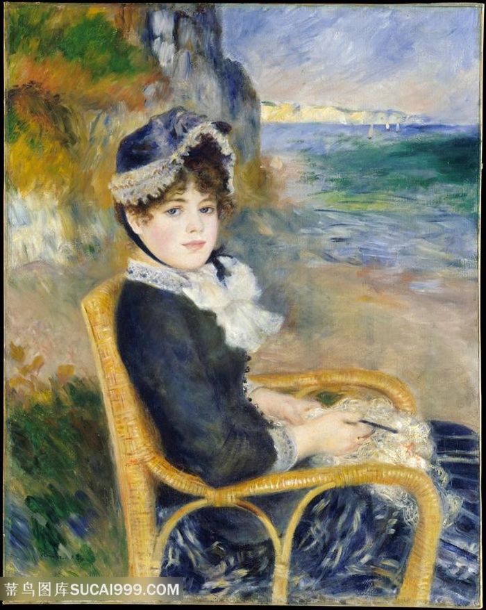 奥古斯特 · 雷诺阿，在海边油画