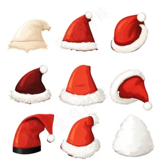 圣诞帽子圣诞老人帽卡通插画免抠