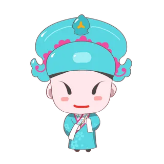 卡通京剧戏剧人物脸谱插画PNG图片 国潮中国风Q版戏剧人物PS素材