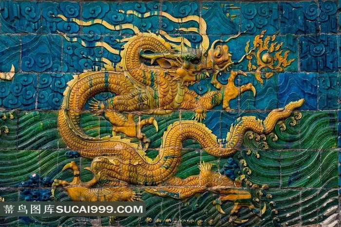 精美的传统龙纹浮雕摄影