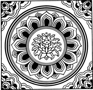 古色古香古典古风花纹海浪浪花地砖边框