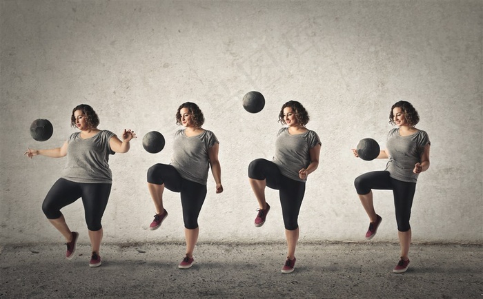 正在锻炼减肥的女士高清图片