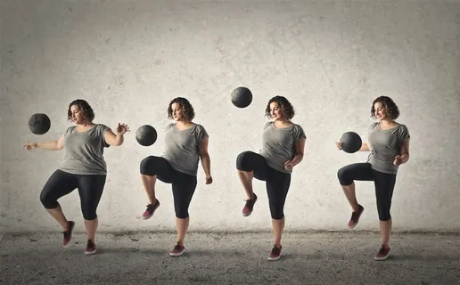 正在锻炼减肥的女士高清图片