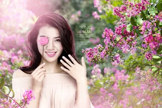 春暖美女花园 背景