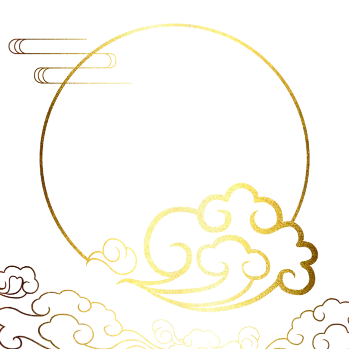 中国风中式传统祥云图案国潮古风边框云纹装饰元素PNG免抠素材图