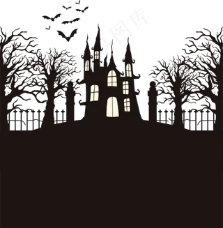 万圣节节日卡通素材城堡