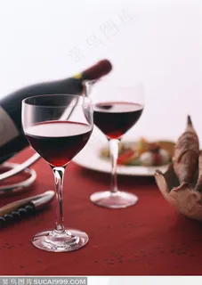桌子上的美食、美酒与玻璃酒杯 桌子上的美食、美酒与玻璃酒杯