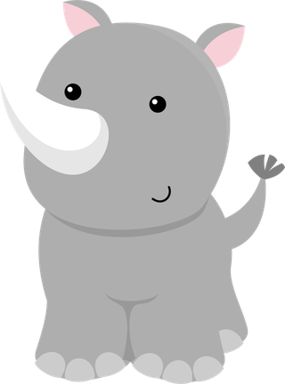 犀牛素材卡通简笔素材