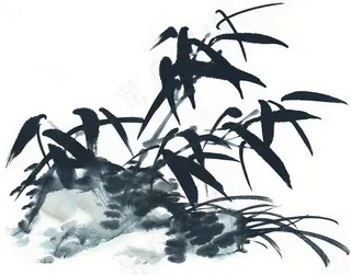 水墨竹子国画图片素材