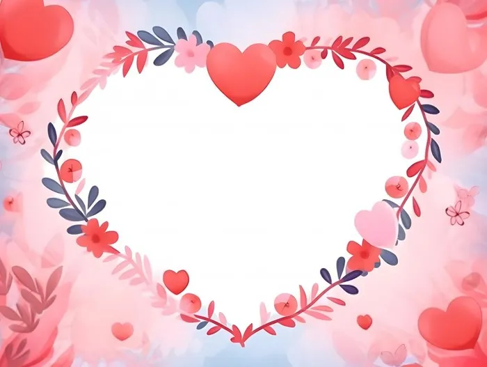 爱心边框粉色素材背景(4928x3712)