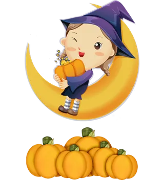 卡通女孩万圣节素材
