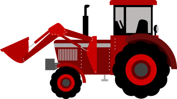 推土机红色农用机