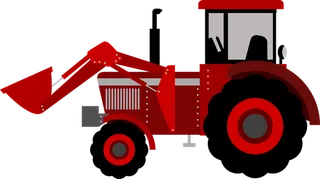 推土机红色农用机