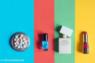 彩色背景彩妆元素