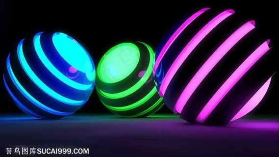 3D科技发光圆球炫酷PPT素材背景