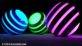 3D科技发光圆球炫酷PPT素材背景