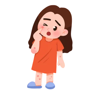 卡通预防蚊虫叮咬元素插画