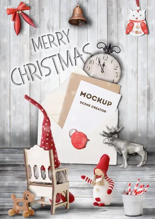 圣诞节美丽空间样机