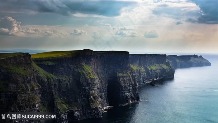 唯美山脉海洋风景图片
