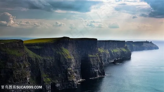 唯美山脉海洋风景图片
