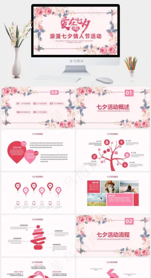 白色柔美营销PPT模板预览图