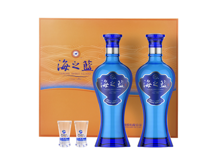 超市商品清晰大图免抠实物摄影png格式图片透明底品牌白酒海之蓝(2)