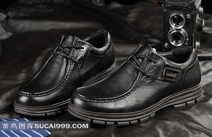 高清黑色男式皮鞋图片