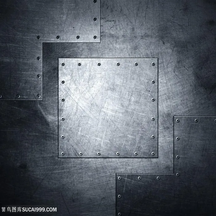 正方形形状金属钢板背景高清图