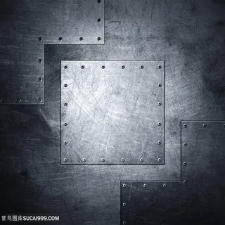 正方形形状金属钢板背景高清图
