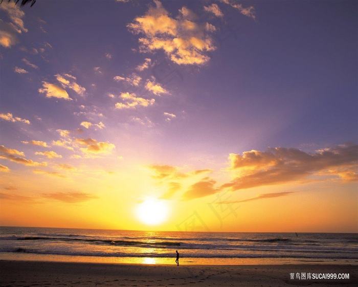 唯美海边日出夕阳壁纸