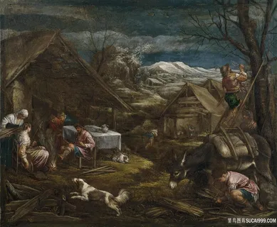 巴萨诺（车间），冬天，场景，农民