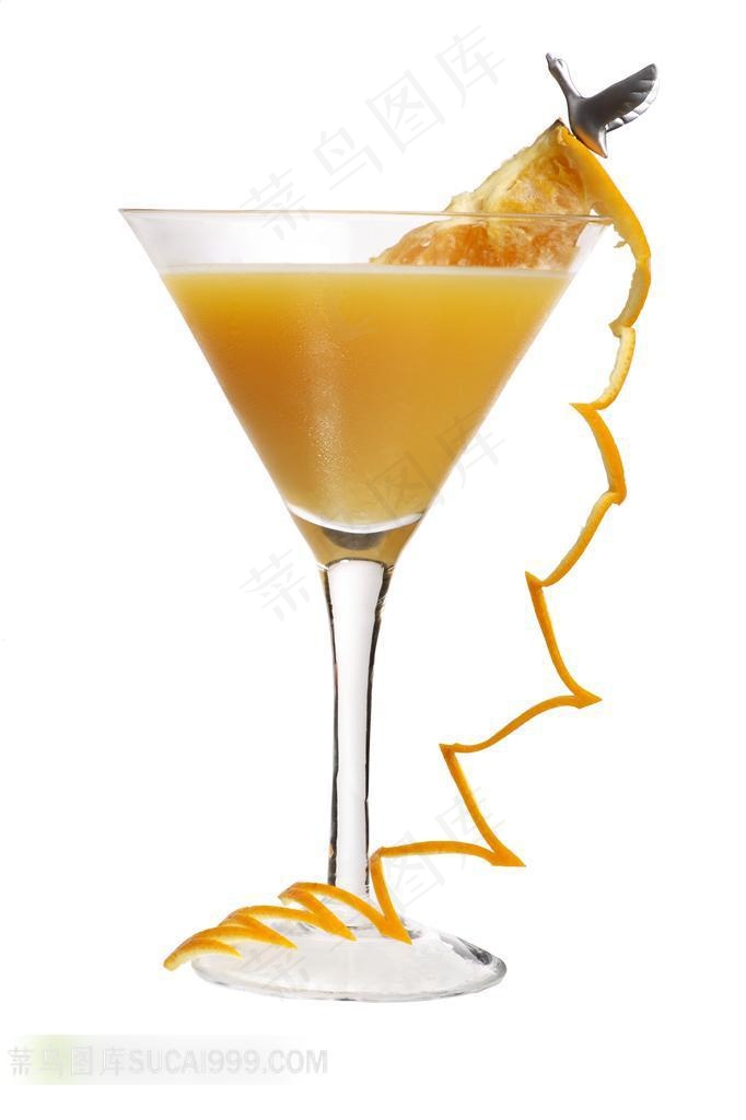 鲜橙鸡尾酒摄影图