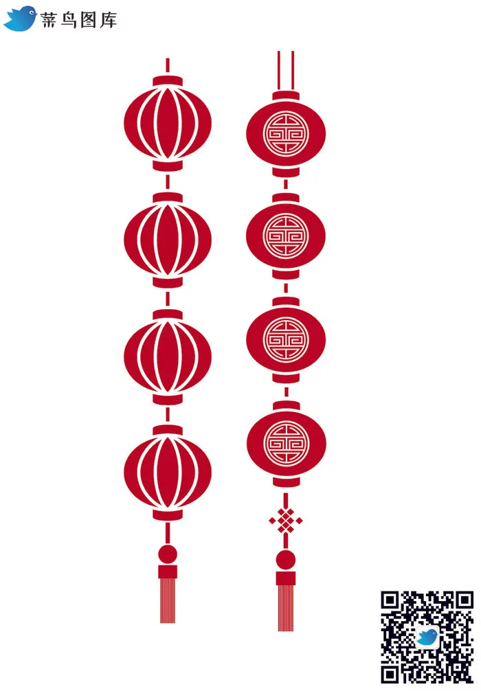 灯笼剪影免抠图ai矢量模版下载