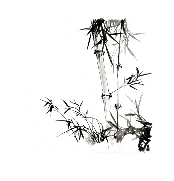 竹子水墨画中国风国画墨水书法竹子画