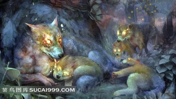 狼插画素材图片