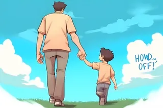 父亲爸爸和孩子牵手背景